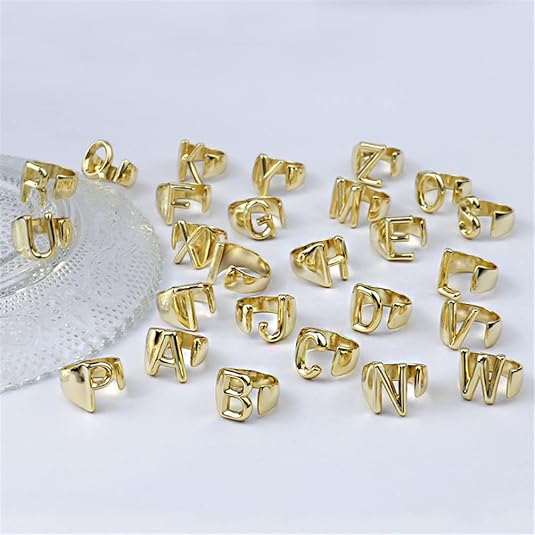 Minimalist Name Initial Ring - Image 2