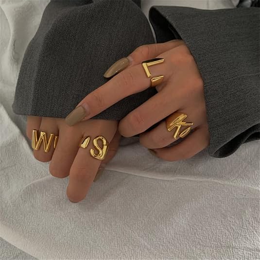 Minimalist Name Initial Ring - Image 4